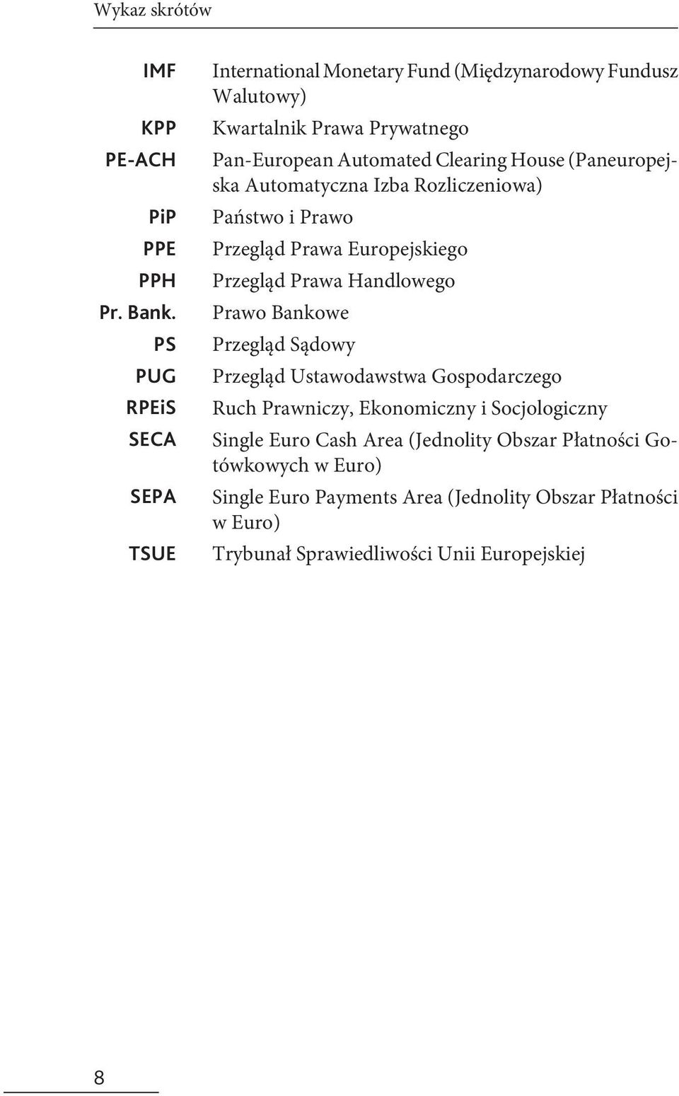 House (Paneuropejska Automatyczna Izba Rozliczeniowa) Państwo i Prawo Przegląd Prawa Europejskiego Przegląd Prawa Handlowego Prawo Bankowe Przegląd
