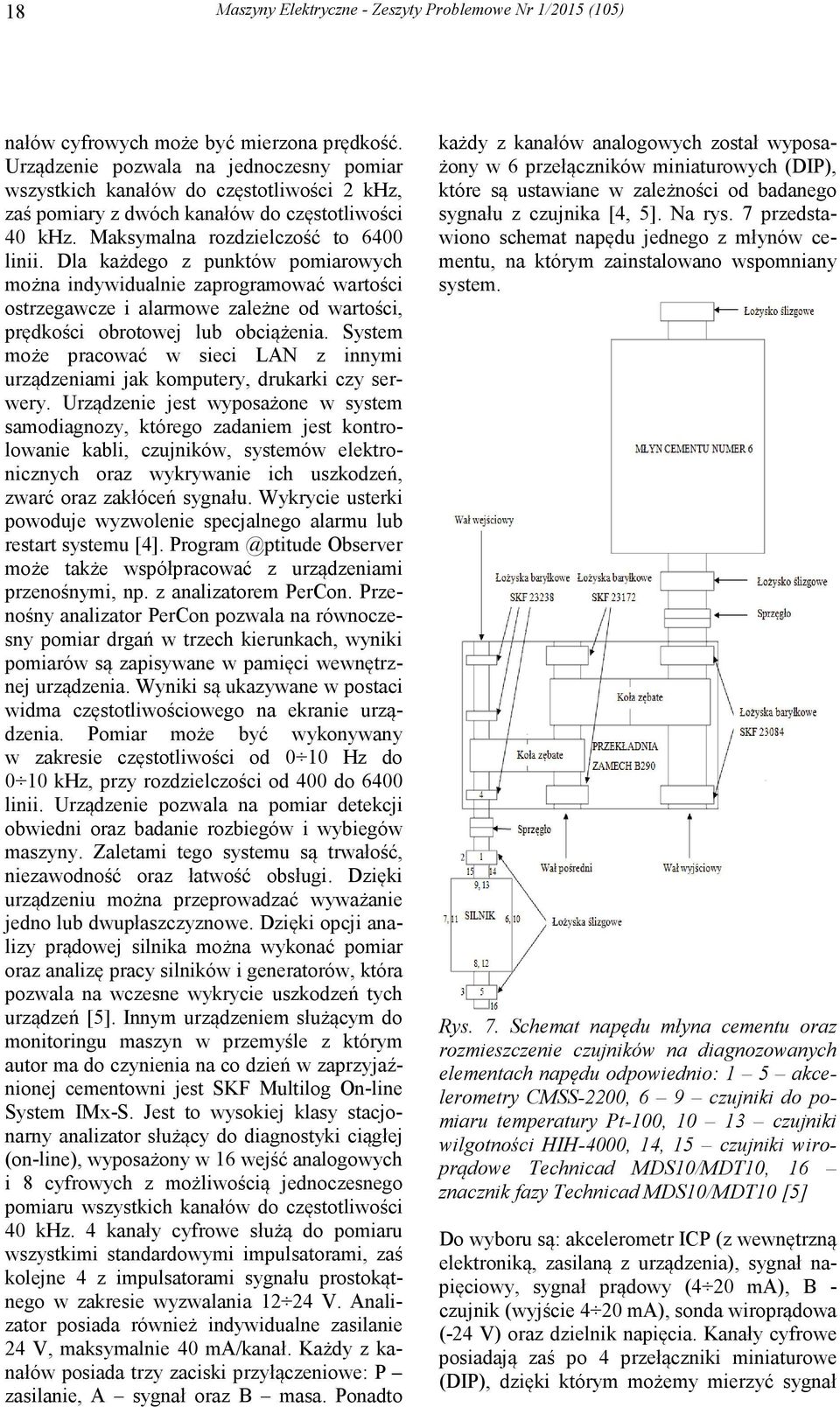 Dla każdego z punktów pomiarowych można indywidualnie zaprogramować wartości ostrzegawcze i alarmowe zależne od wartości, prędkości obrotowej lub obciążenia.