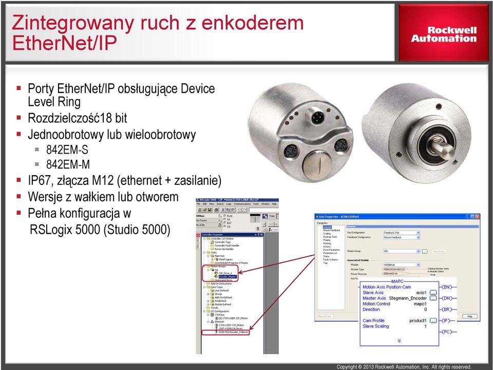 wieloobrotowy 842EM-S 842EM-M IP67, złącza M12 (ethernet +