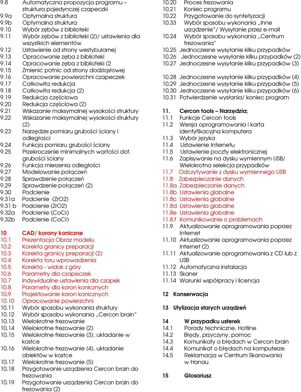 15 Zmienić potnic od strony dodziąsłowej 9.16 Opracowanie powierzchni czapeczek 9.17 Całkowita redukcja 9.18 Całkowita redukcja (2) 9.19 Redukcja częściowa 9.20 Redukcja częściowa (2) 9.