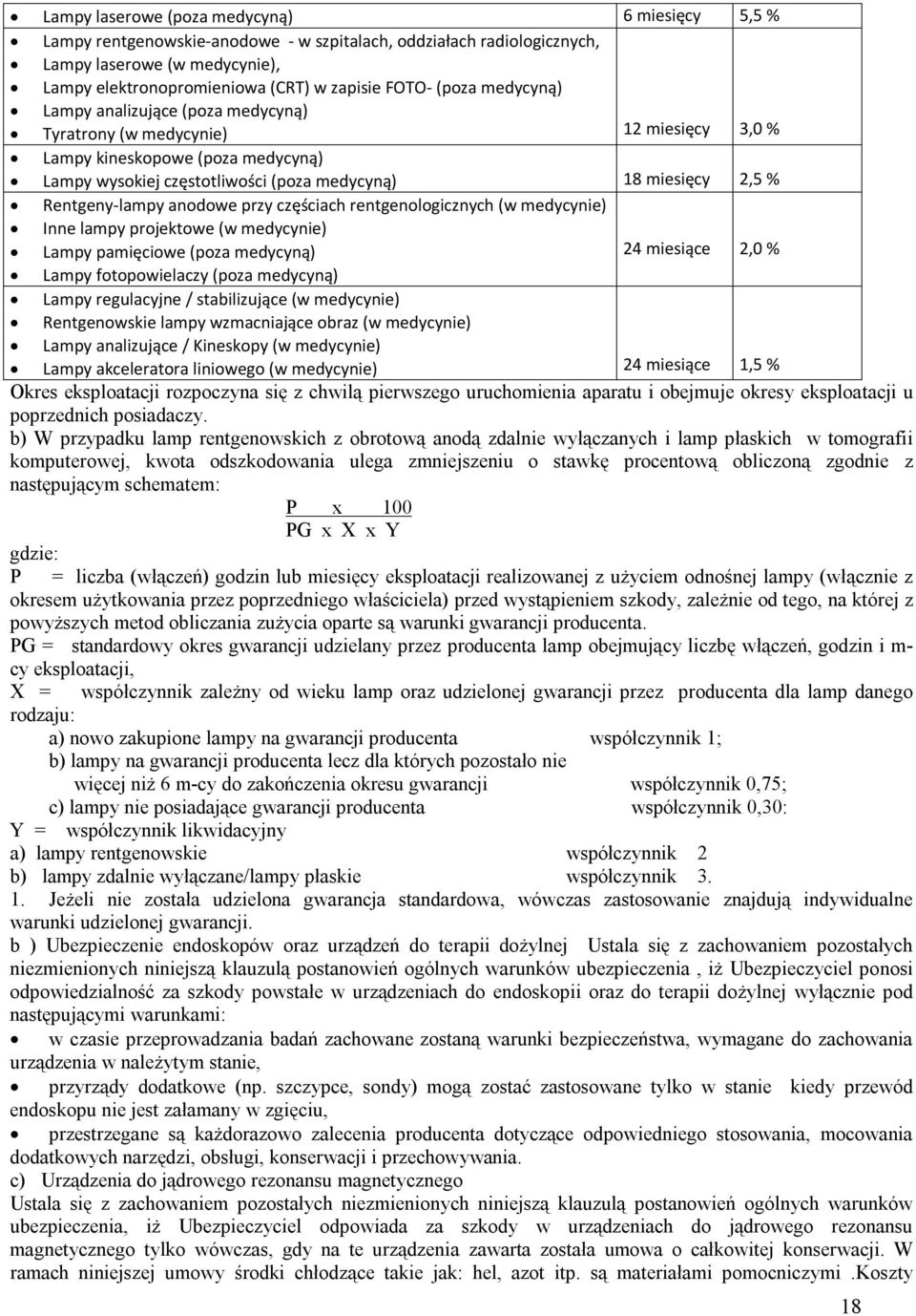 Rentgeny-lampy anodowe przy częściach rentgenologicznych (w medycynie) Inne lampy projektowe (w medycynie) Lampy pamięciowe (poza medycyną) 24 miesiące 2,0 % Lampy fotopowielaczy (poza medycyną)