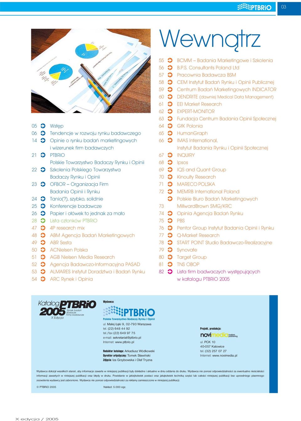 Consultants Poland Ltd 57 Pracownia Badawcza BSM 58 CEM Instytut Badań Rynku i Opinii Publicznej 59 Centrum Badań Marketingowych INDICATOR 60 DENDRITE (dawniej Medical Data Management) 61 EEI Market