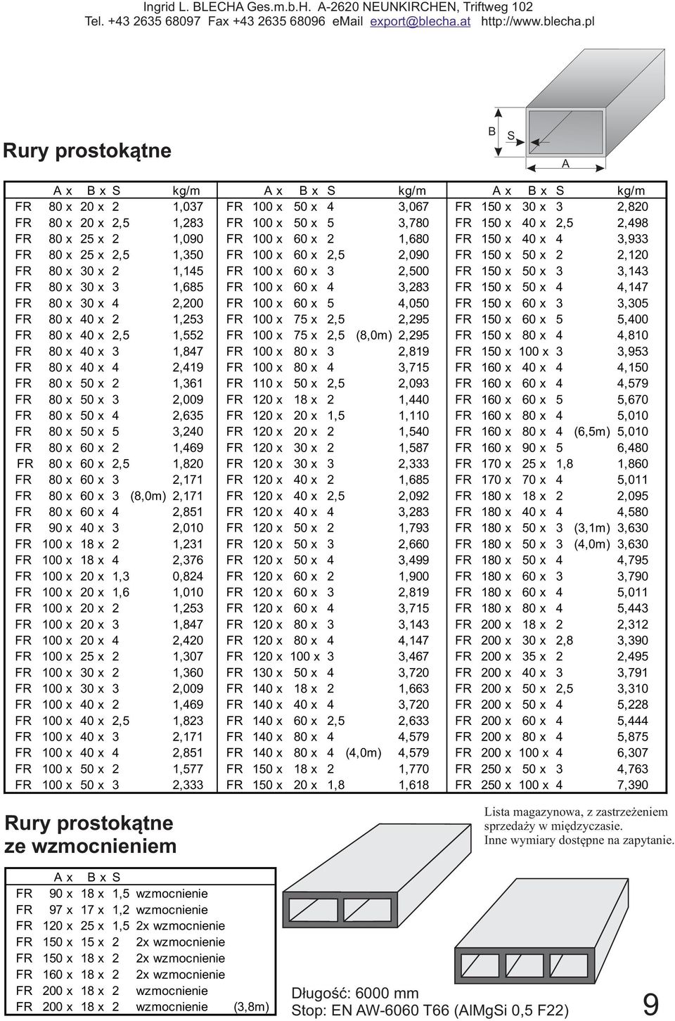 80 x 30 x 3 1,685 FR 100 x 60 x 4 3,283 FR 150 x 50 x 4 4,147 FR 80 x 30 x 4 2,200 FR 100 x 60 x 5 4,050 FR 150 x 60 x 3 3,305 FR 80 x 40 x 2 1,253 FR 100 x 75 x 2,5 2,295 FR 150 x 60 x 5 5,400 FR 80