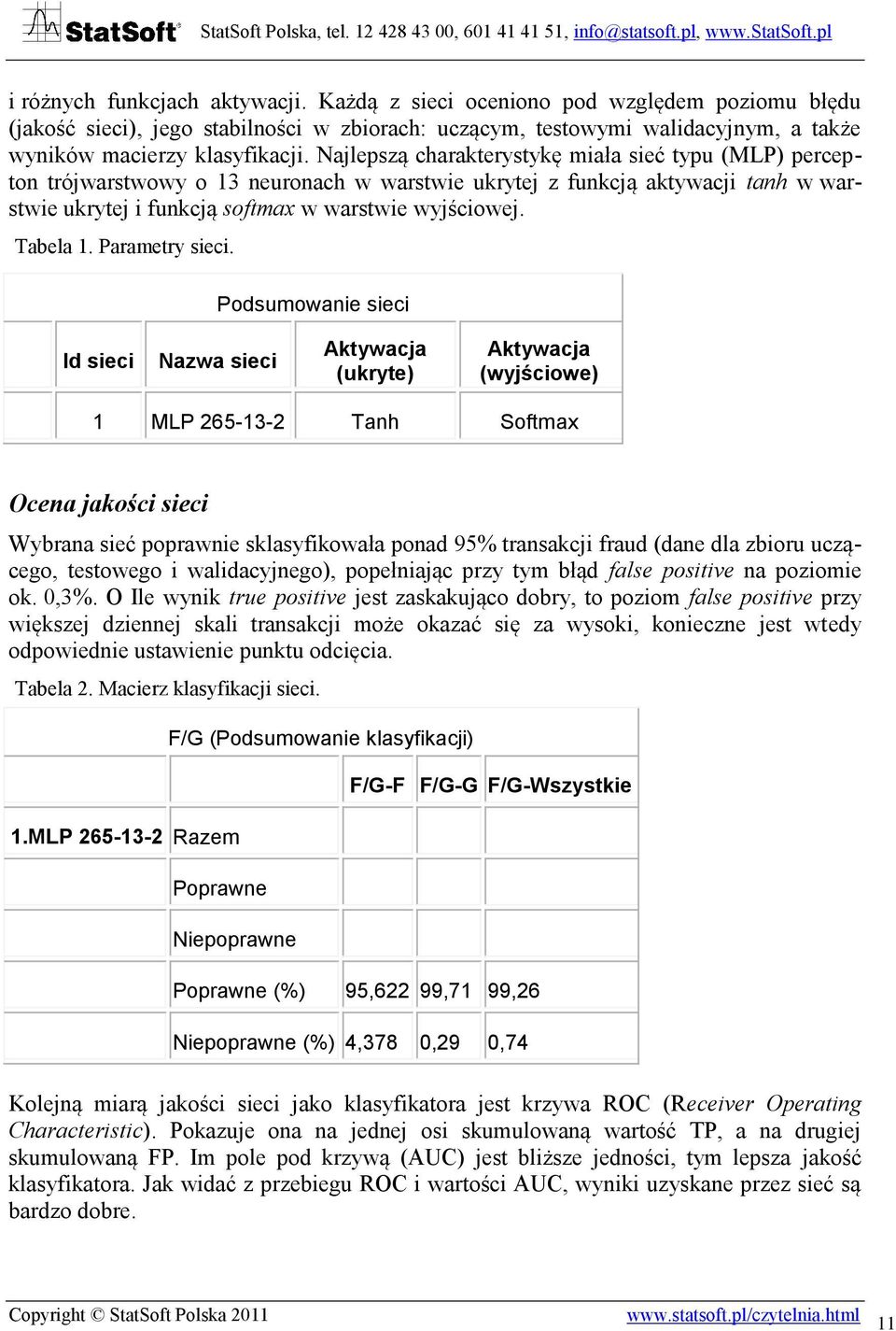 Parametry sieci.