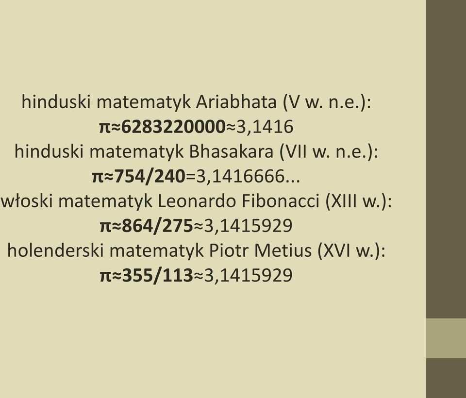 ): π 6283220000 3,1416 atyk Bhasakara (VII w. n.e.