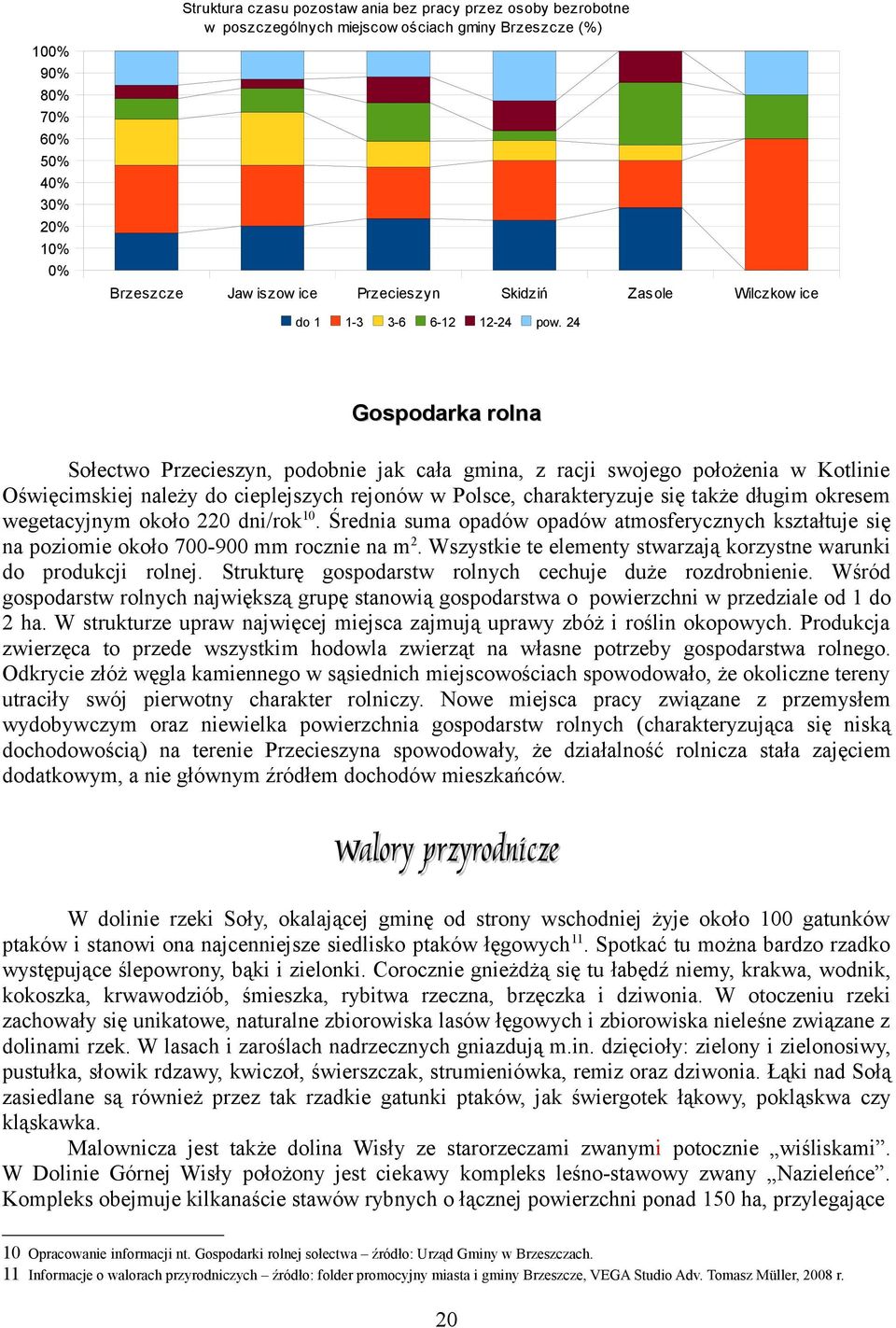 4 Gospodarka rolna Sołectwo Przecieszyn, podobnie jak cała gmina, z racji swojego położenia w Kotlinie Oświęcimskiej należy do cieplejszych rejonów w Polsce, charakteryzuje się także długim okresem