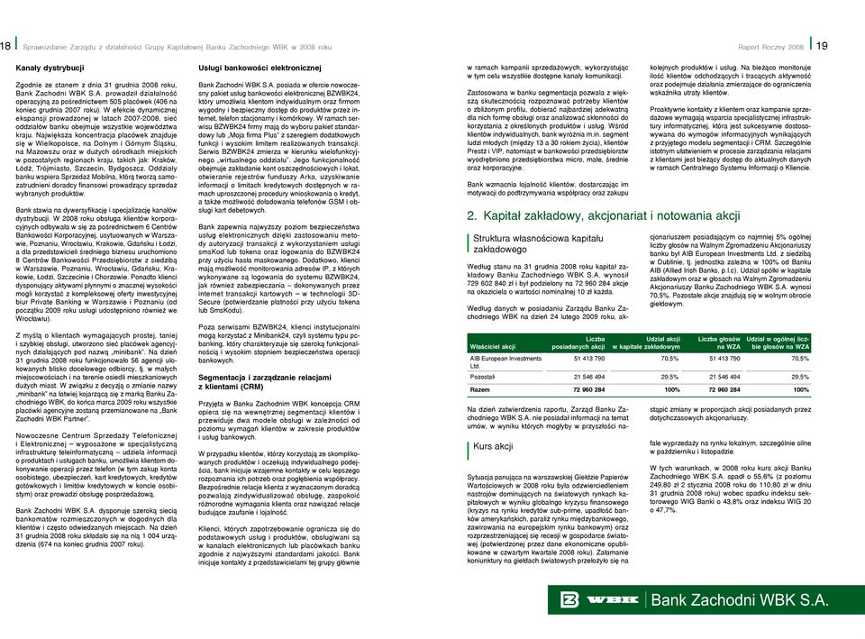 W efekcie dynamicznej ekspansji prowadzonej w latach 2007-2008, sieć oddziałów banku obejmuje wszystkie województwa kraju.