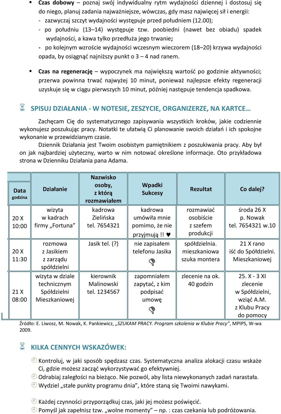 poobiedni (nawet bez obiadu) spadek wydajności, a kawa tylko przedłuża jego trwanie; - po kolejnym wzroście wydajności wczesnym wieczorem (18 20) krzywa wydajności opada, by osiągnąć najniższy punkt