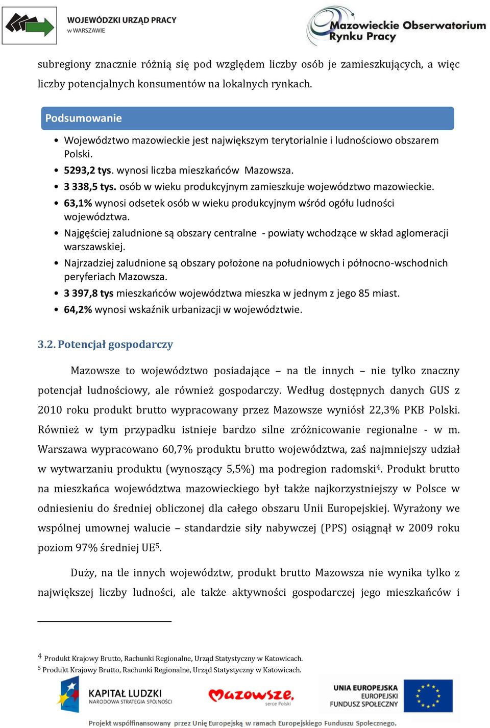 osób w wieku produkcyjnym zamieszkuje województwo mazowieckie. 63,1% wynosi odsetek osób w wieku produkcyjnym wśród ogółu ludności województwa.