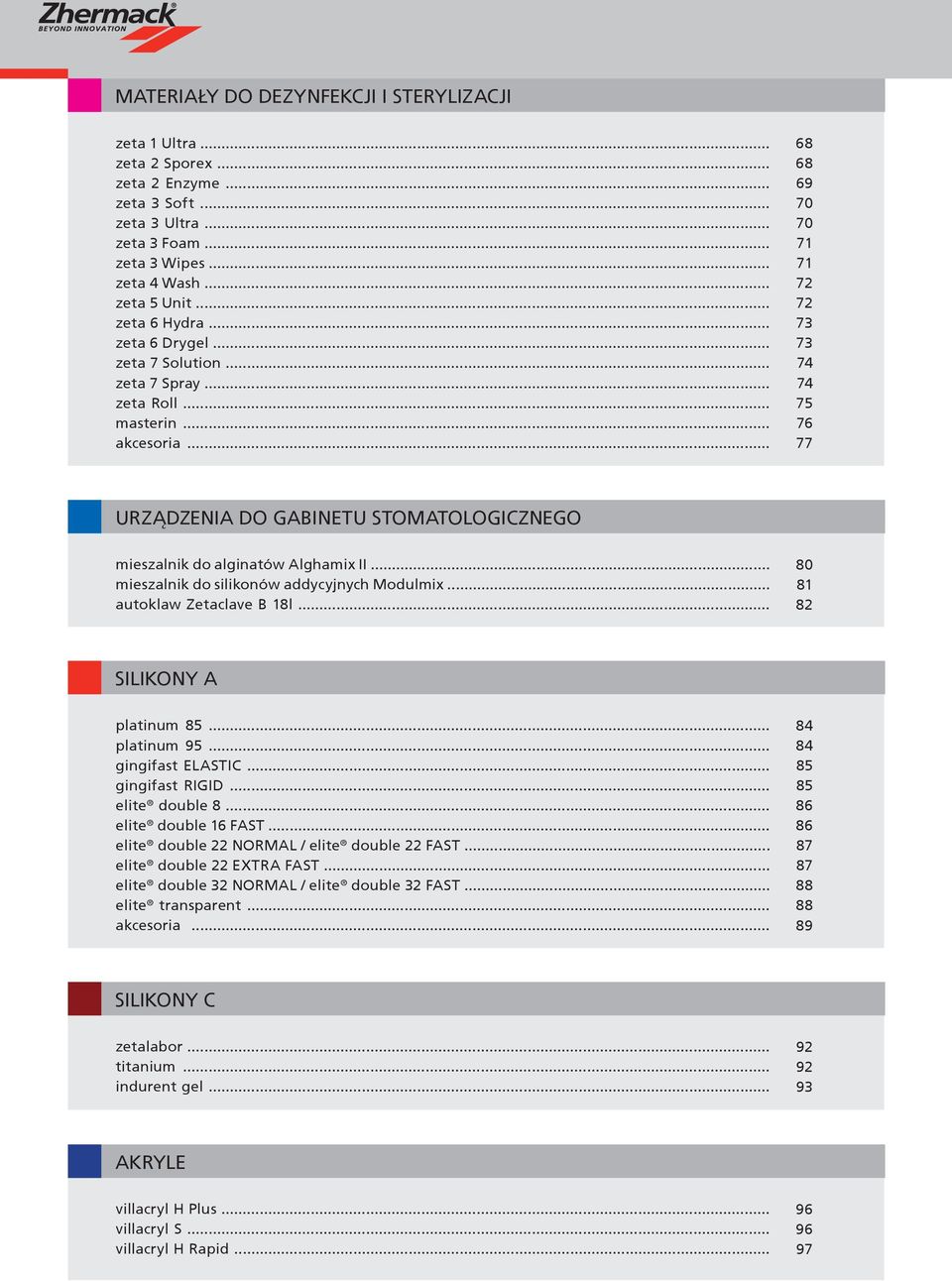 .. 68 68 69 70 70 71 71 72 72 73 73 74 74 75 76 77 URZĄDZENIA DO GABINETU STOMATOLOGICZNEGO mieszalnik do alginatów Alghamix II... mieszalnik do silikonów addycyjnych Modulmix.