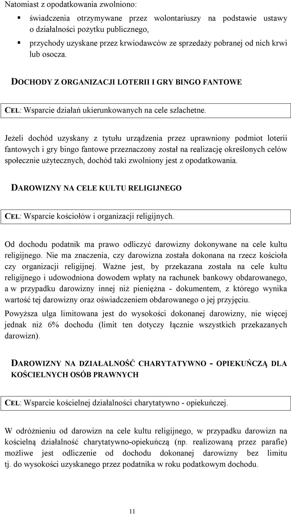 Jeżeli dochód uzyskany z tytułu urządzenia przez uprawniony podmiot loterii fantowych i gry bingo fantowe przeznaczony został na realizację określonych celów społecznie użytecznych, dochód taki