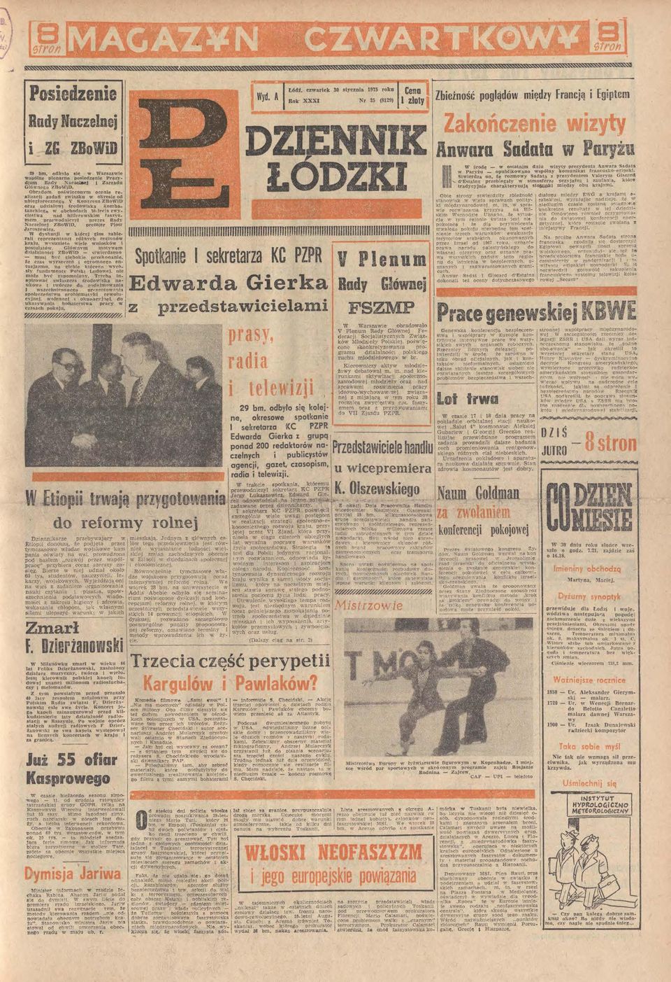 Przewclnic7yl prezes Rady Nnczelne.f ZBWiD, prcmlr Pitr Jarsze\vicz. W dyskusji w które. głs 7.ablerali reprezentanci różnych ree;inów kra.fu. wvsunietn wiele wnisków i pstulatów.