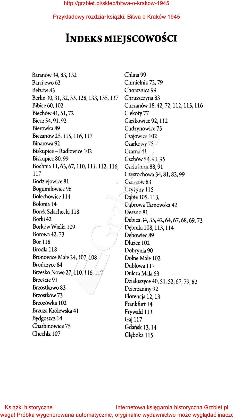 l 09 Borowa 42, 73 Bór 118 Brodła ll8 Bronowice Małe 24, 107, 108 Brończyce 84 Brzesko Nowe 27, 110, 116, 117 Brzeście 91 Brwstkowo 83 Brwstków73 Brzozówka l 02 Brzuza Królewska 41 Bydgoszcz 14