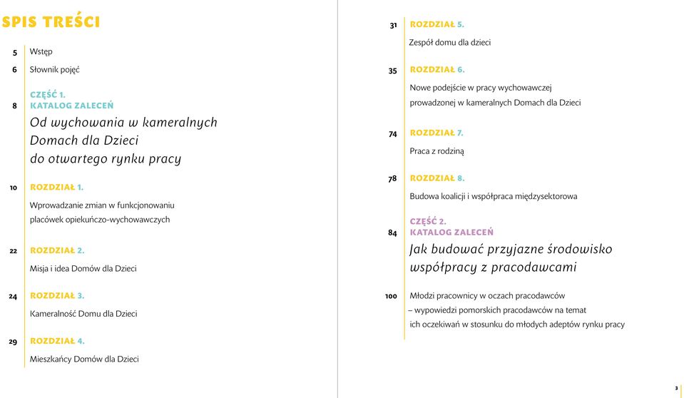 Praca z rodziną 10 rozdział 1. Wprowadzanie zmian w funkcjonowaniu 78 rozdział 8. Budowa koalicji i współpraca międzysektorowa placówek opiekuńczo-wychowawczych 84 część 2.