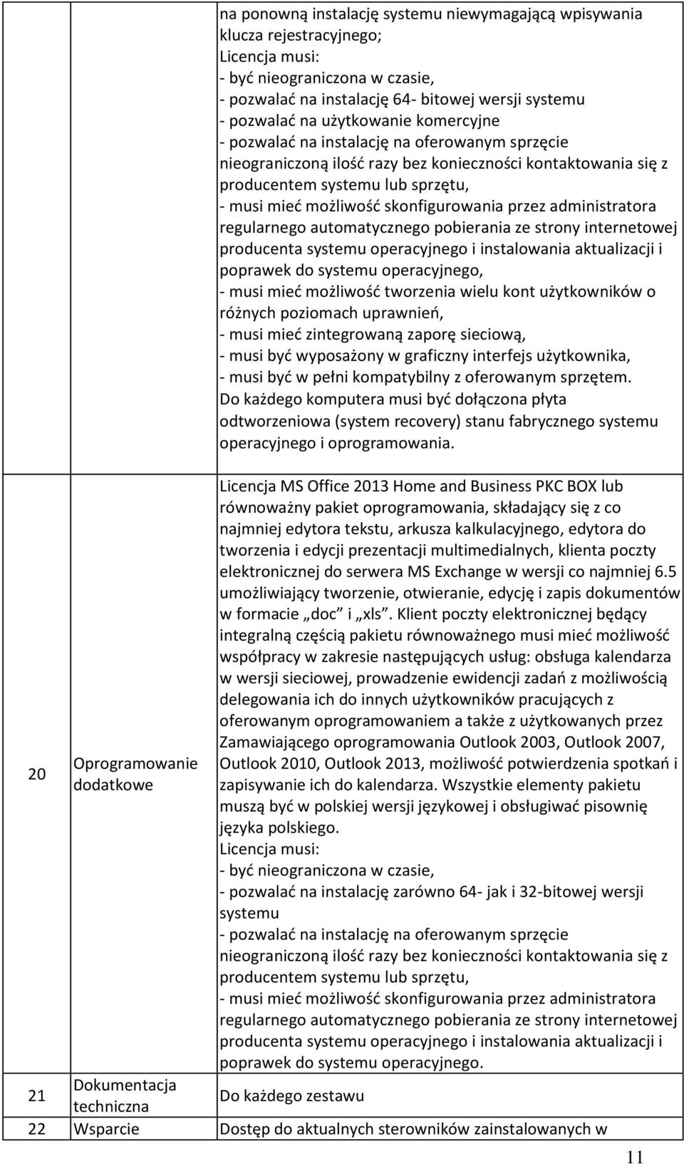 mieć możliwość skonfigurowania przez administratora regularnego automatycznego pobierania ze strony internetowej producenta systemu operacyjnego i instalowania aktualizacji i poprawek do systemu