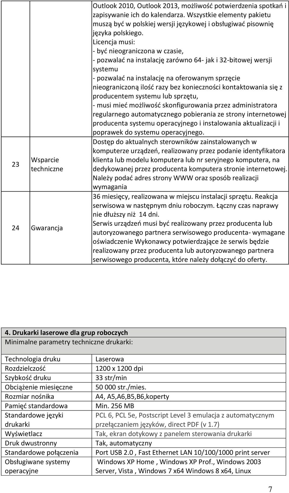 Licencja musi: - być nieograniczona w czasie, - pozwalać na instalację zarówno 64- jak i 32-bitowej wersji systemu - pozwalać na instalację na oferowanym sprzęcie nieograniczoną ilość razy bez