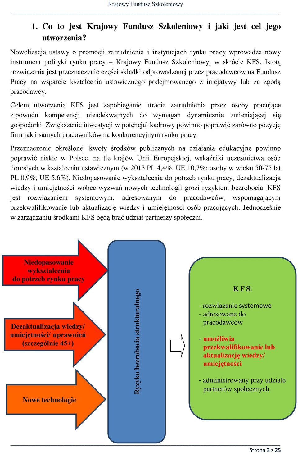 Istotą rozwiązania jest przeznaczenie części składki odprowadzanej przez pracodawców na Fundusz Pracy na wsparcie kształcenia ustawicznego podejmowanego z inicjatywy lub za zgodą pracodawcy.