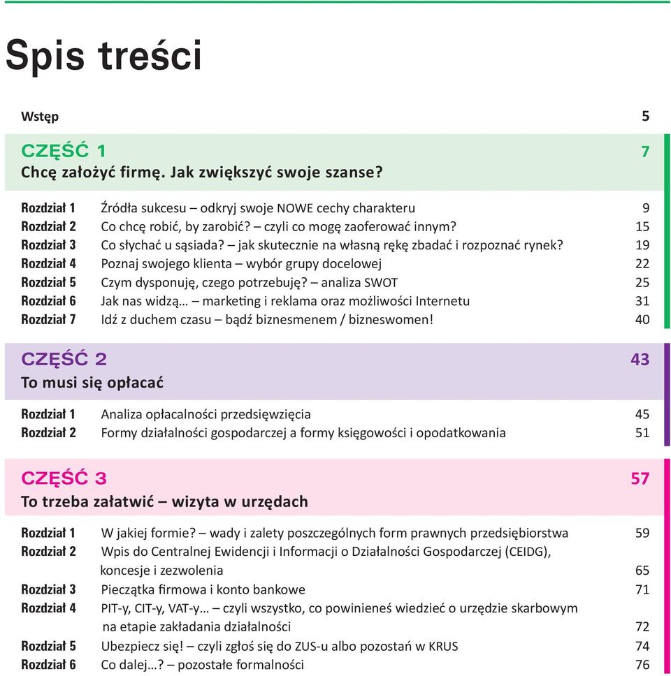 19 Rozdział 4 Poznaj swojego klienta wybór grupy docelowej 22 Rozdział 5 Czym dysponuję, czego potrzebuję?