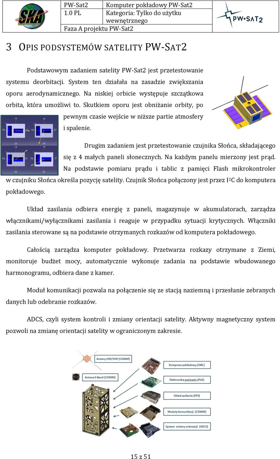 Drugim zadaniem jest przetestowanie czujnika Słońca, składającego się z 4 małych paneli słonecznych. Na każdym panelu mierzony jest prąd.