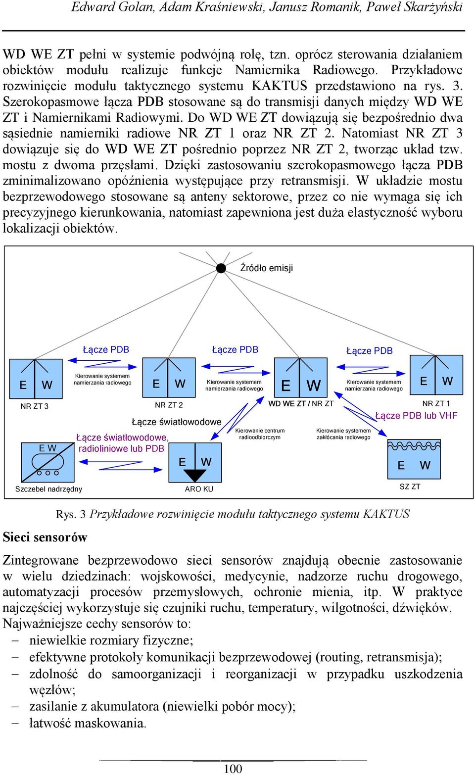 Do WD WE ZT dowiązują się bezpośrednio dwa sąsiednie namierniki radiowe NR ZT 1 oraz NR ZT 2. Natomiast NR ZT 3 dowiązuje się do WD WE ZT pośrednio poprzez NR ZT 2, tworząc układ tzw.