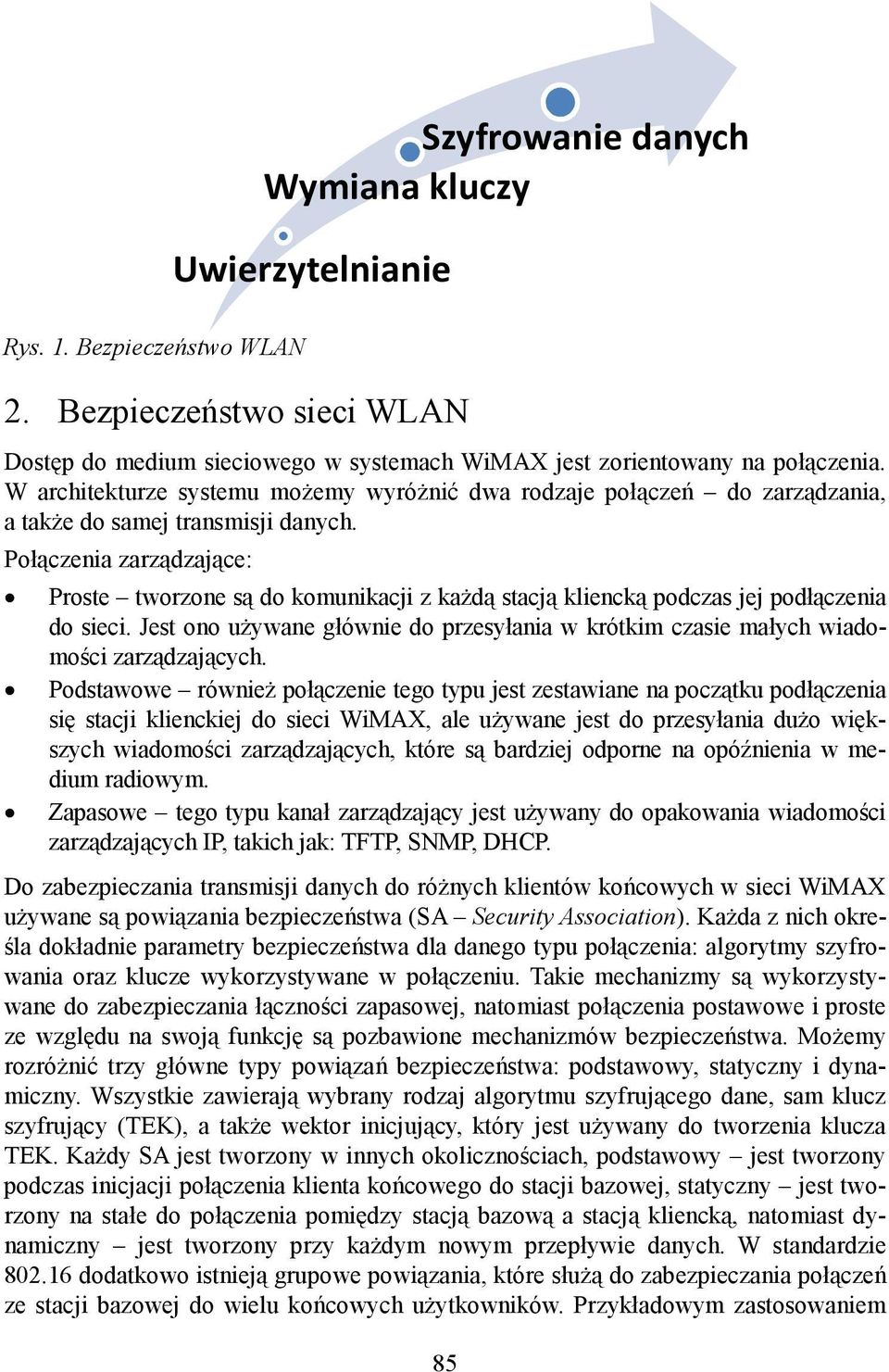 Połączenia zarządzające: Proste tworzone są do komunikacji z każdą stacją kliencką podczas jej podłączenia do sieci.