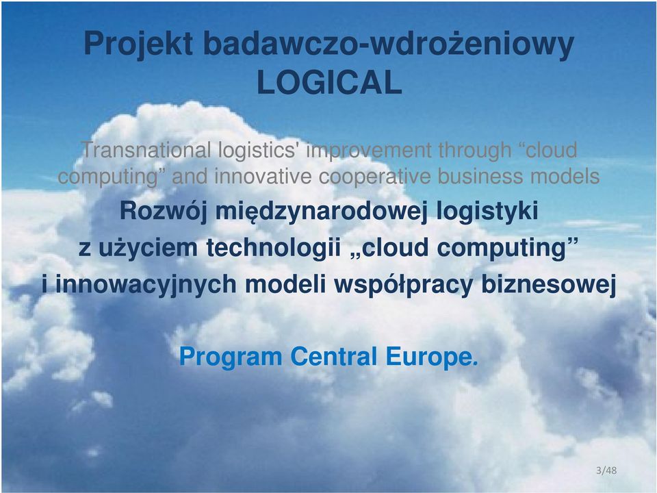 models Rozwój międzynarodowej logistyki z użyciem technologii cloud