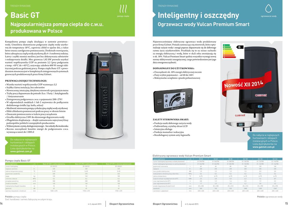 produkowana w Polsce pompy ciepła Inteligentny i oszczędny Ogrzewacz wody Vulcan Premium Smart ogrzewacze wody Kompaktowa pompa ciepła działająca w systemie powietrze woda.