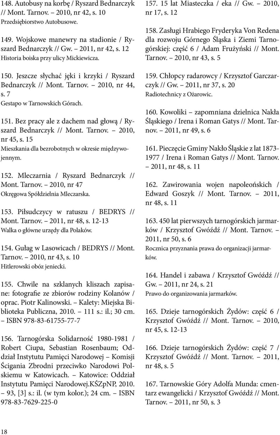 Bez pracy ale z dachem nad głową / Ryszard Bednarczyk // Mont. Tarnov. 2010, nr 45, s. 15 Mieszkania dla bezrobotnych w okresie międzywojennym. 152. Mleczarnia / Ryszard Bednarczyk // Mont. Tarnov. 2010, nr 47 Okręgowa Spółdzielnia Mleczarska.