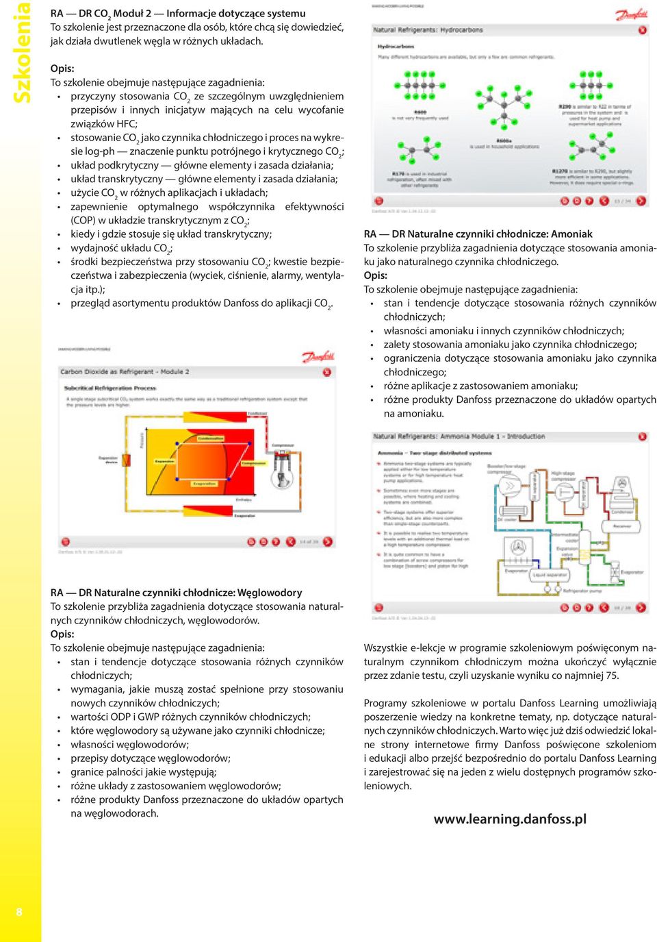 czynnika chłodniczego i proces na wykresie log-ph znaczenie punktu potrójnego i krytycznego CO 2 ; układ podkrytyczny główne elementy i zasada działania; układ transkrytyczny główne elementy i zasada