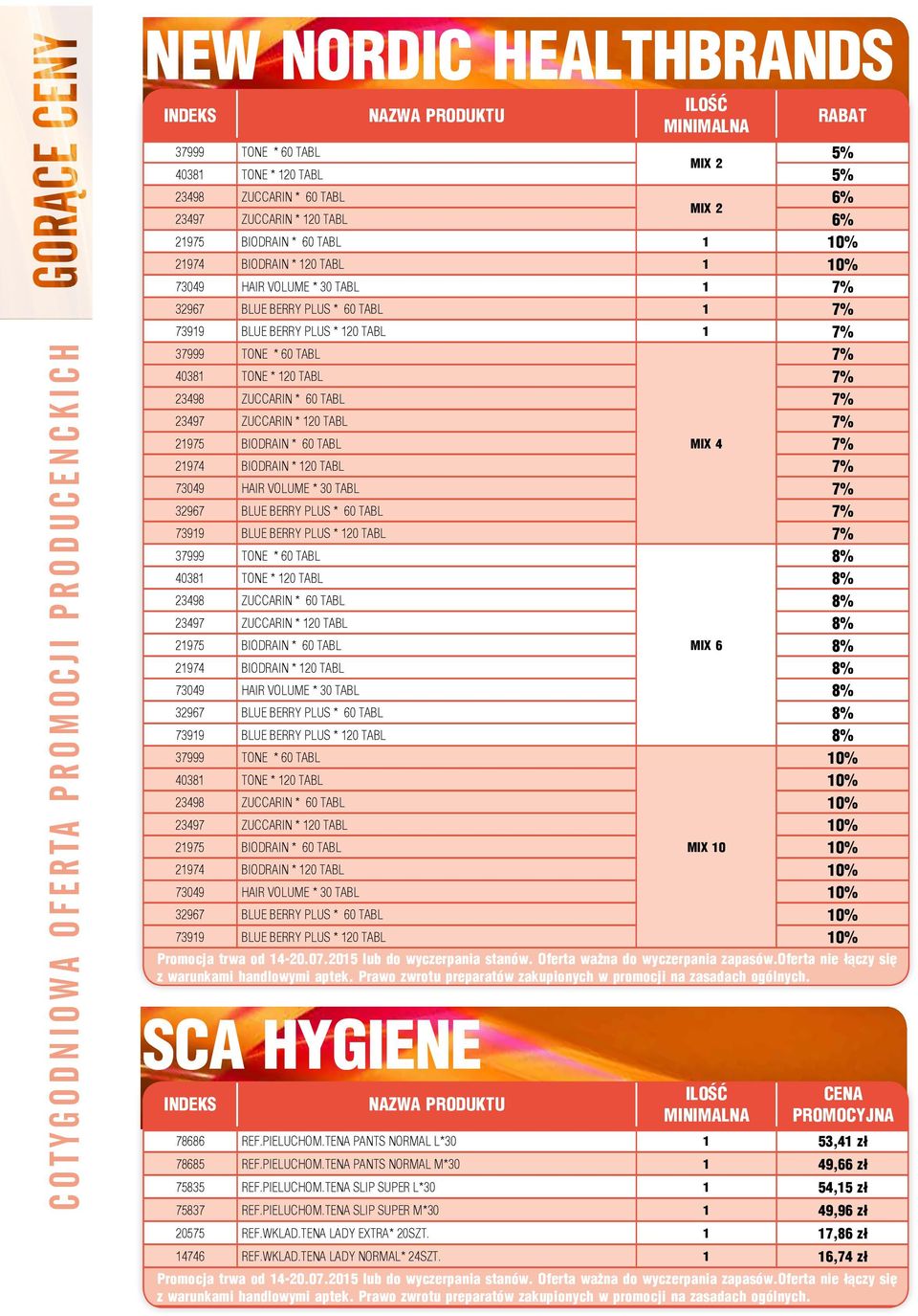 TABL 7% 23498 ZUCCARIN * 60 TABL 7% 23497 ZUCCARIN * 120 TABL 7% 21975 BIODRAIN * 60 TABL MIX 4 7% 21974 BIODRAIN * 120 TABL 7% 73049 HAIR VOLUME * 30 TABL 7% 32967 BLUE BERRY PLUS * 60 TABL 7% 73919