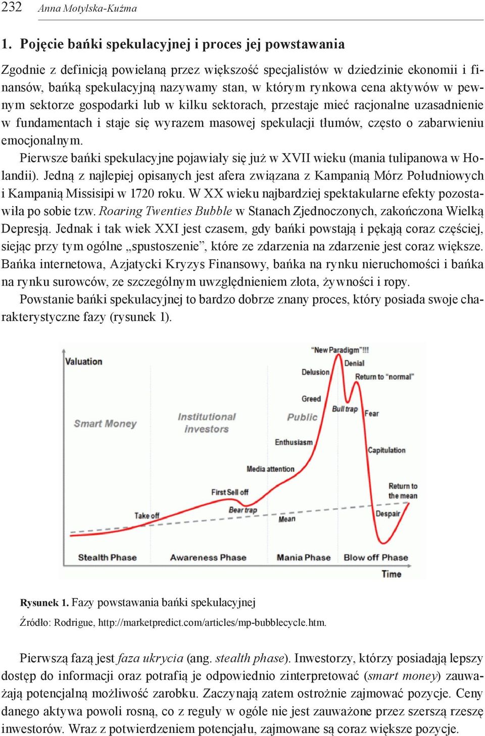 cena aktywów w pewnym sektorze gospodarki lub w kilku sektorach, przestaje mieć racjonalne uzasadnienie w fundamentach i staje się wyrazem masowej spekulacji tłumów, często o zabarwieniu emocjonalnym.