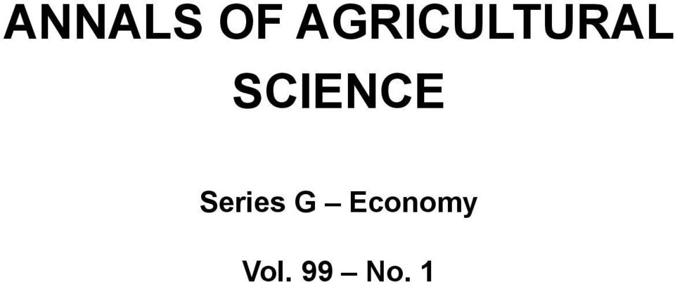 AGRICULTURAL SCIENCE