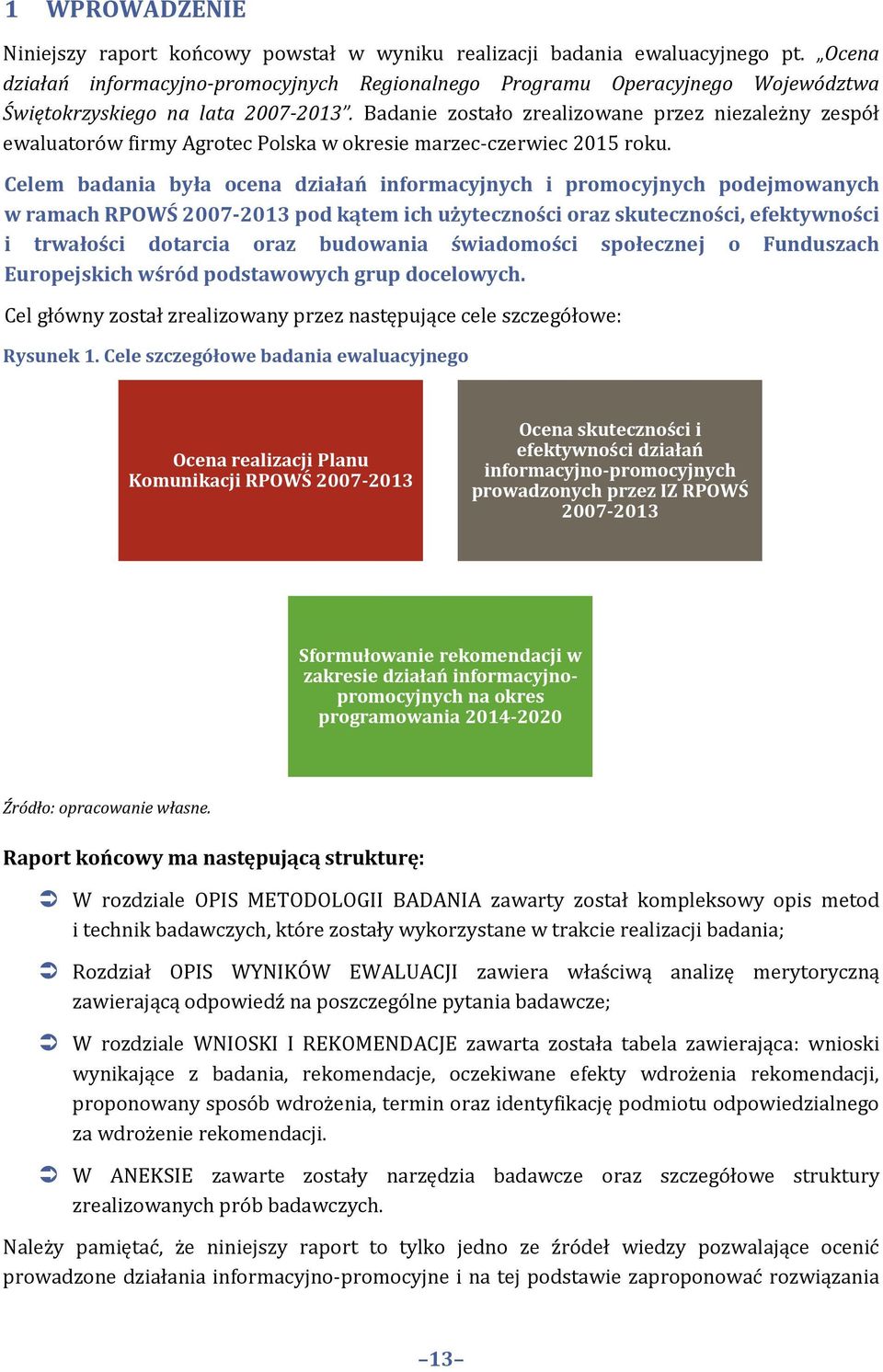 Badanie zostało zrealizowane przez niezależny zespół ewaluatorów firmy Agrotec Polska w okresie marzec-czerwiec 2015 roku.