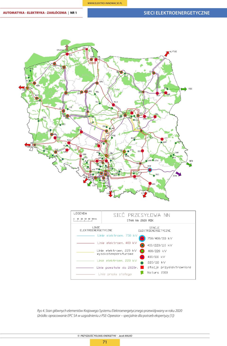 Elektroenergetycznego przewidywany w roku 2020