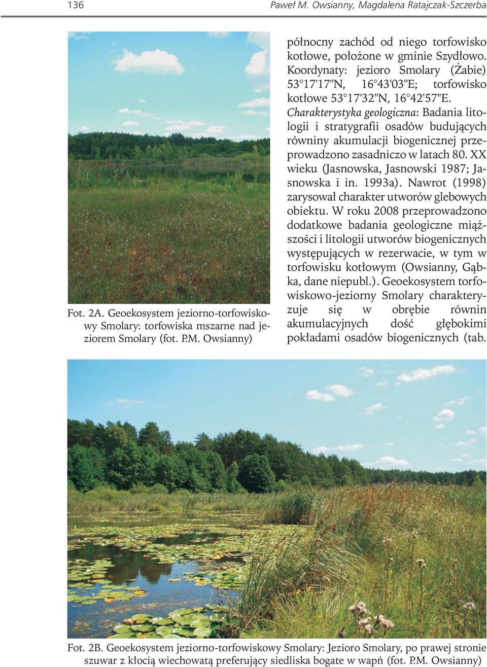 Charakterystyka geologiczna: Badania litologii i stratygrafii osadów budujących równiny akumulacji biogenicznej przeprowadzono zasadniczo w latach 80.