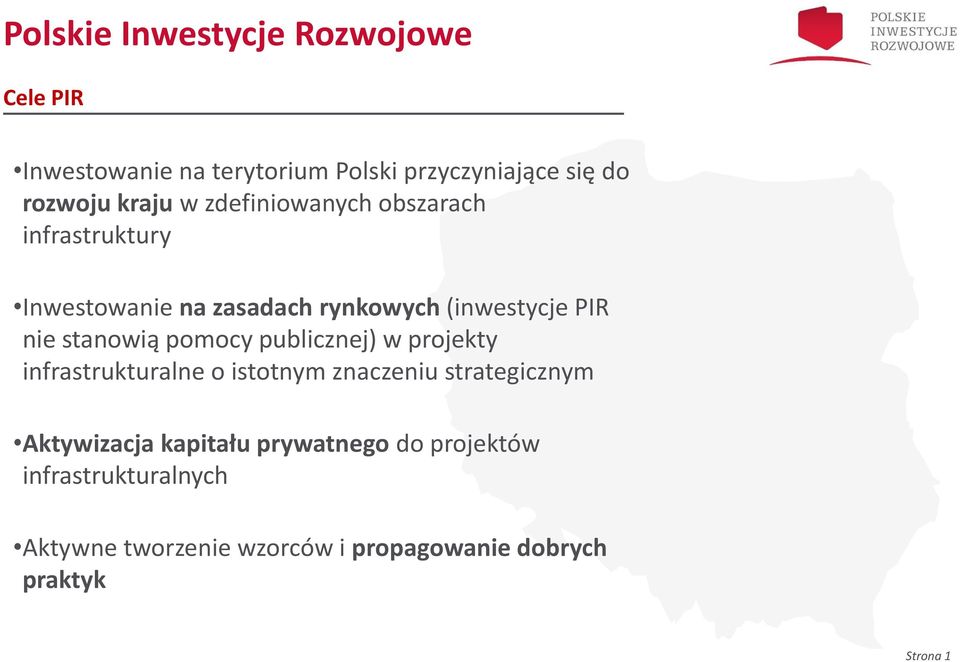 stanowią pomocy publicznej) w projekty infrastrukturalne o istotnym znaczeniu strategicznym Aktywizacja