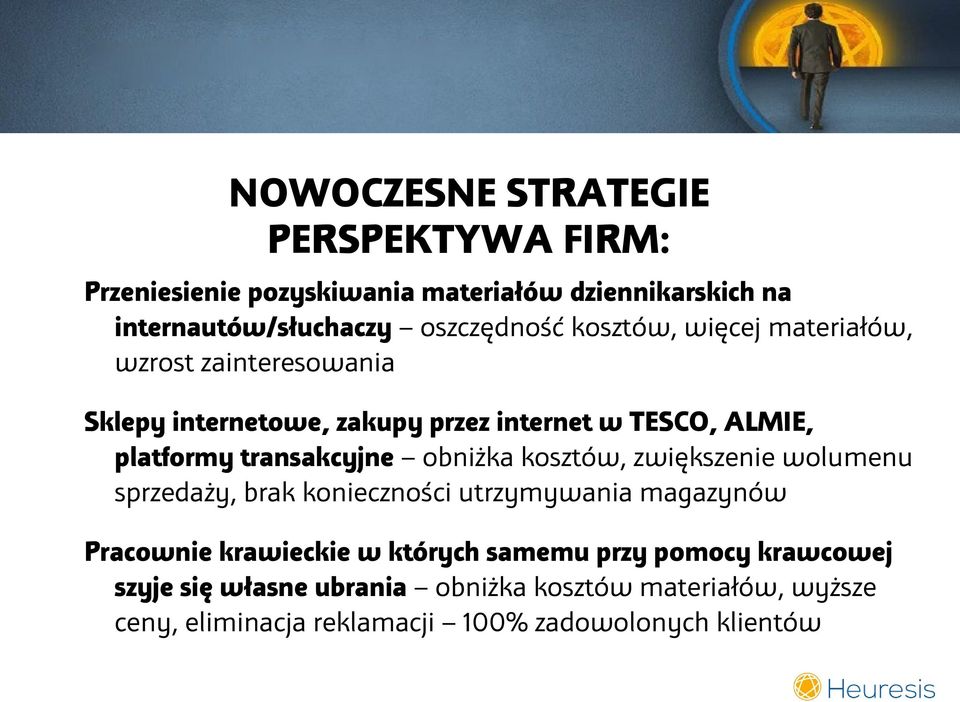 obniżka kosztów, zwiększenie wolumenu sprzedaży, brak konieczności utrzymywania magazynów Pracownie krawieckie w których samemu