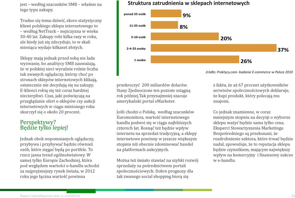 Sklepy mają jednak przed sobą nie lada wyzwanie, bo analitycy SMB zauważają, że w polskiej sieci wyraźnie rośnie liczba tak zwanych oglądaczy, którzy choć po stronach sklepów internetowych klikają,