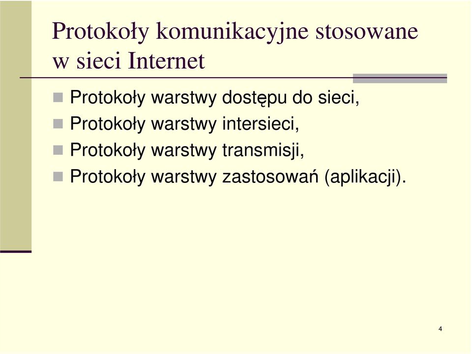 Protokoły warstwy intersieci, Protokoły warstwy