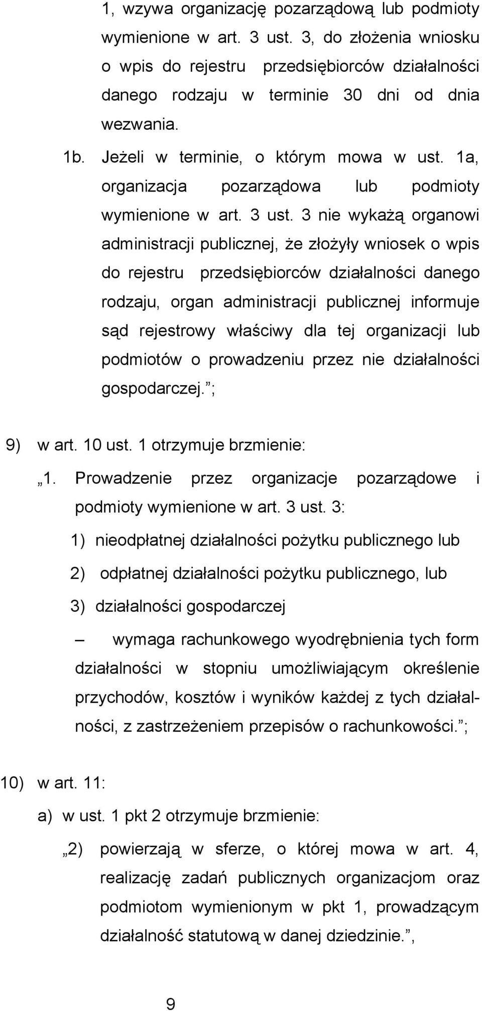 3 nie wykażą organowi administracji publicznej, że złożyły wniosek o wpis do rejestru przedsiębiorców działalności danego rodzaju, organ administracji publicznej informuje sąd rejestrowy właściwy dla