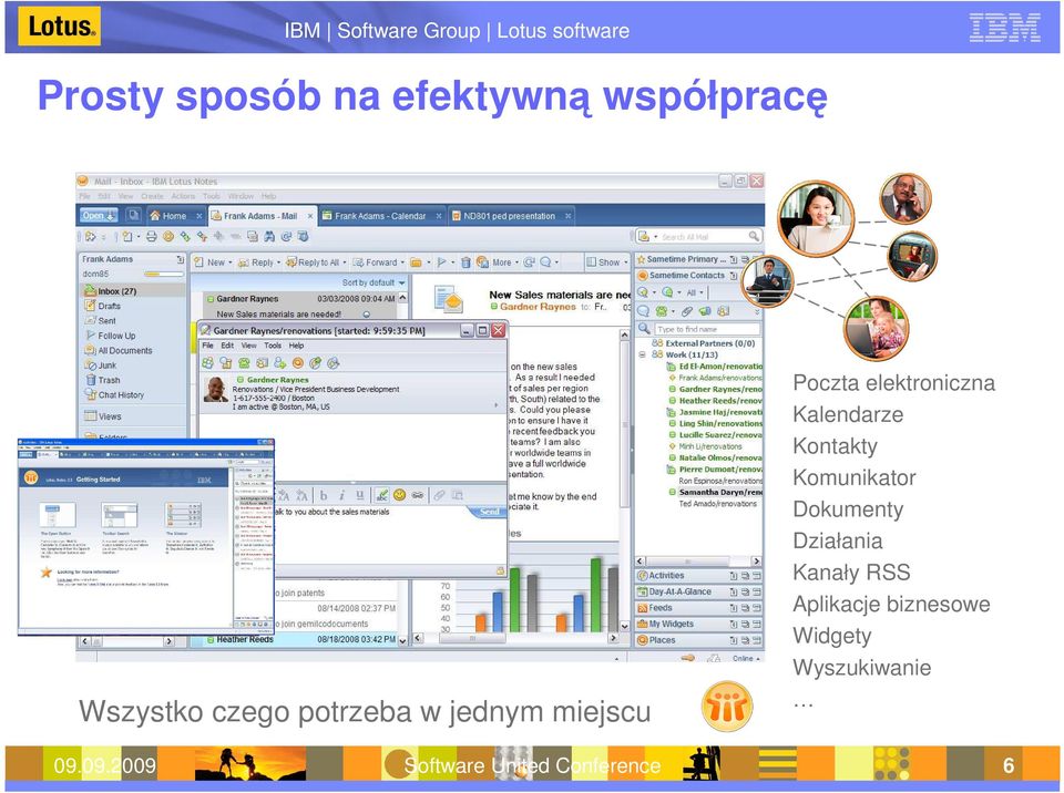09.2009 Software United Conference Poczta elektroniczna Kalendarze
