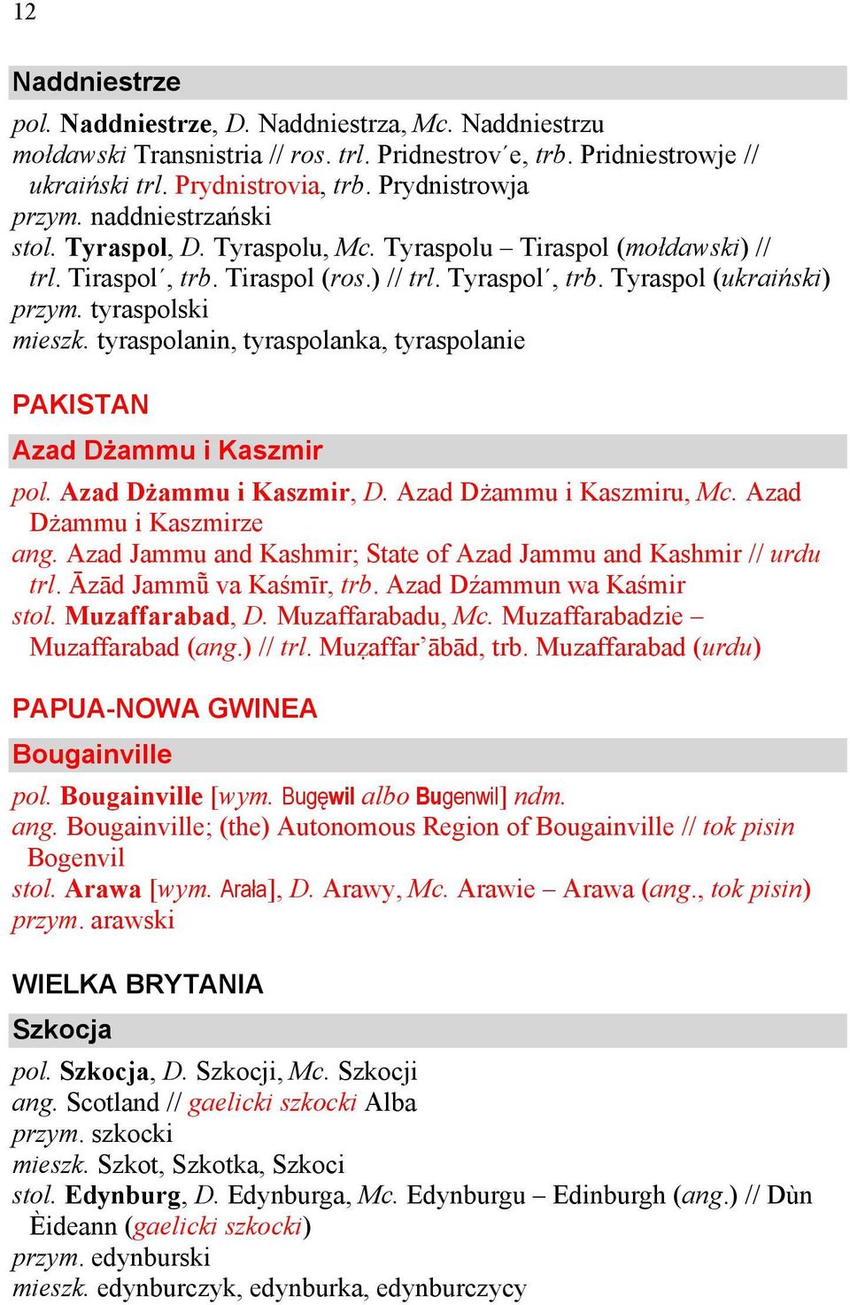 tyraspolanin, tyraspolanka, tyraspolanie PAKISTAN Azad Dżammu i Kaszmir pol. Azad Dżammu i Kaszmir, D. Azad Dżammu i Kaszmiru, Mc. Azad Dżammu i Kaszmirze ang.