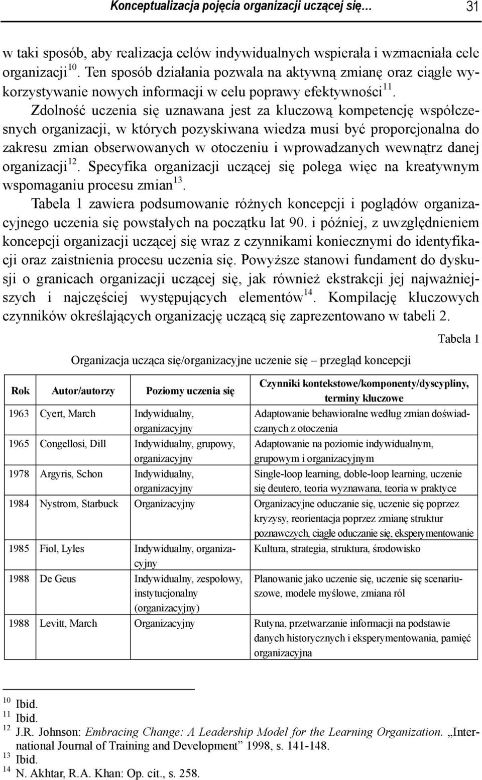 Zdolność uczenia się uznawana jest za kluczową kompetencję współczesnych organizacji, w których pozyskiwana wiedza musi być proporcjonalna do zakresu zmian obserwowanych w otoczeniu i wprowadzanych