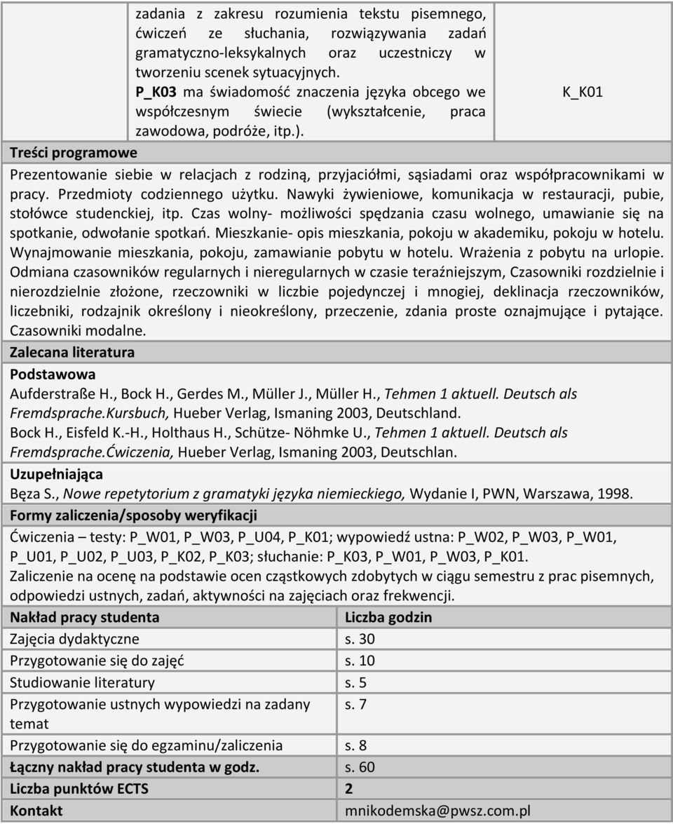 Treści programowe Prezentowanie siebie w relacjach z rodziną, przyjaciółmi, sąsiadami oraz współpracownikami w pracy. Przedmioty codziennego użytku.