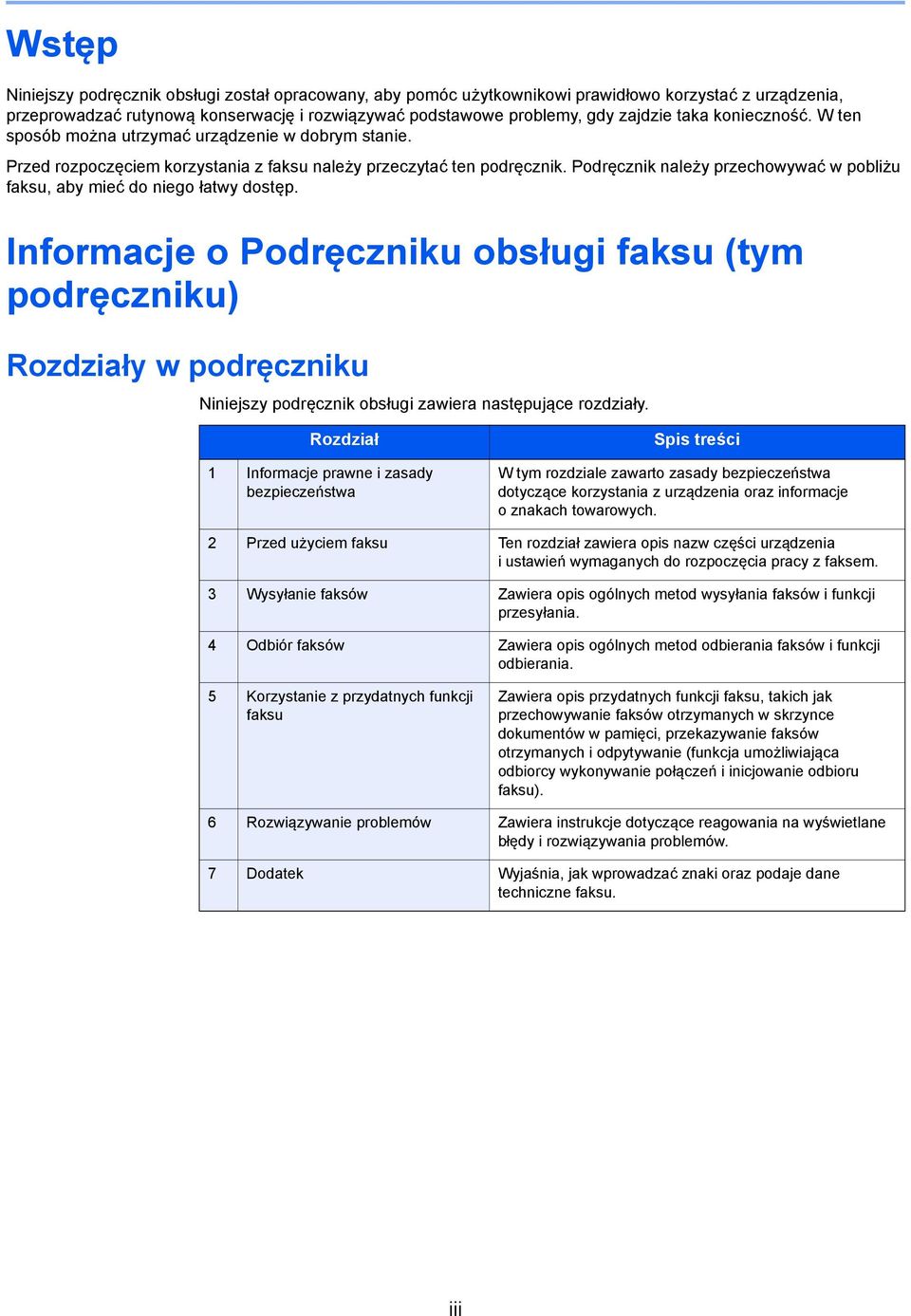 Podręcznik należy przechowywać w pobliżu faksu, aby mieć do niego łatwy dostęp.