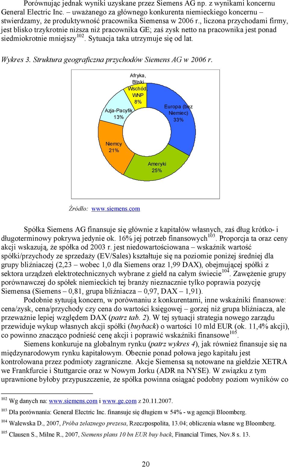 , liczona przychodami firmy, jest blisko trzykrotnie niższa niż pracownika GE; zaś zysk netto na pracownika jest ponad siedmiokrotnie mniejszy 102. Sytuacja taka utrzymuje się od lat. Wykres 3.