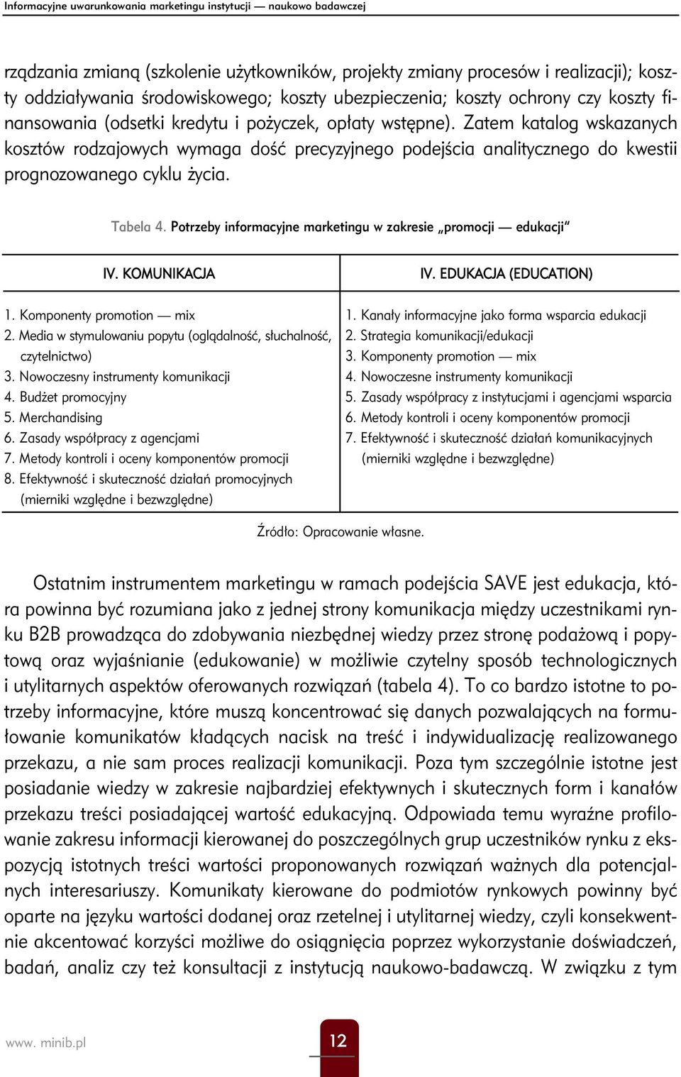 Zatem katalog wskazanych kosztów rodzajowych wymaga dość precyzyjnego podejścia analitycznego do kwestii prognozowanego cyklu życia. Tabela 4.