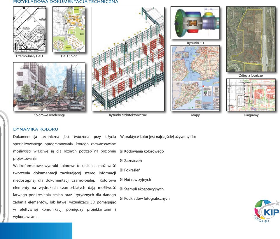 Wielkoformatowe wydruki kolorowe to unikalna możliwość tworzenia dokumentacji zawierającej szereg informacji niedostępnej dla dokumentacji czarno-białej.