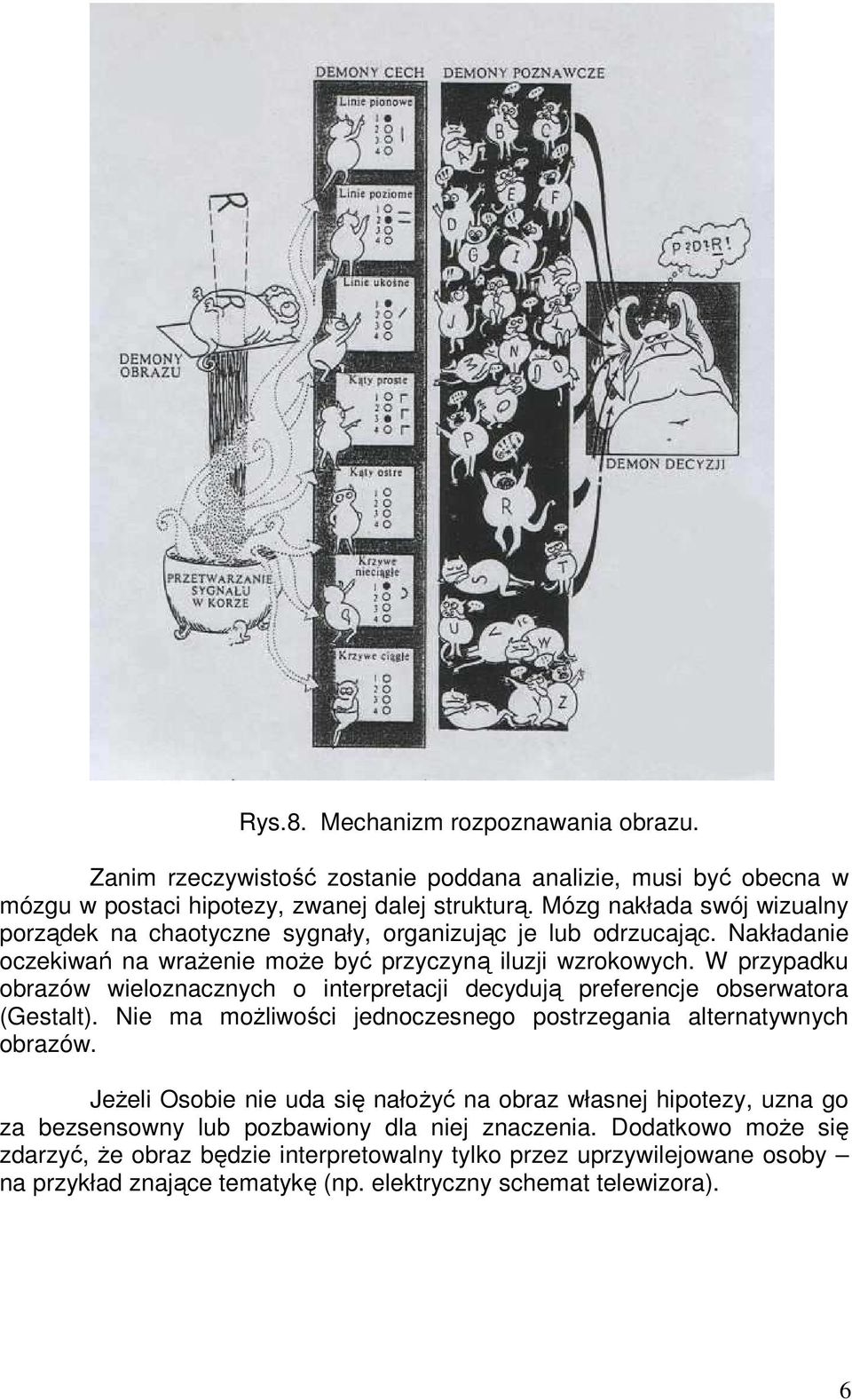 W przypadku obrazów wieloznacznych o interpretacji decydują preferencje obserwatora (Gestalt). Nie ma moŝliwości jednoczesnego postrzegania alternatywnych obrazów.