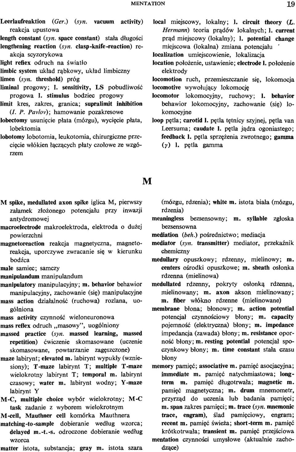 sensitivity, LS pobudliwoic progowa I. stimulus bodziec progowy limit kres, zakres, granica; supralimit inhibition (I. P.